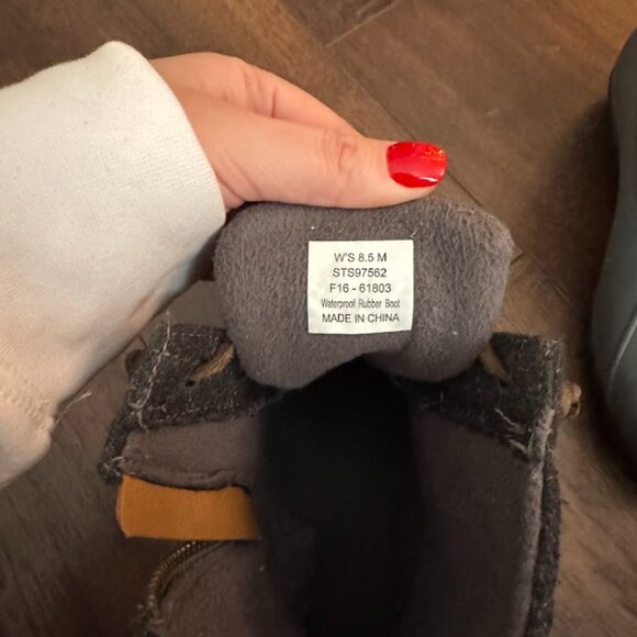 Sperry Saltwater Rain Duck Boots Womens Gray Rubber Quilted Wool - Picture 5 of 6